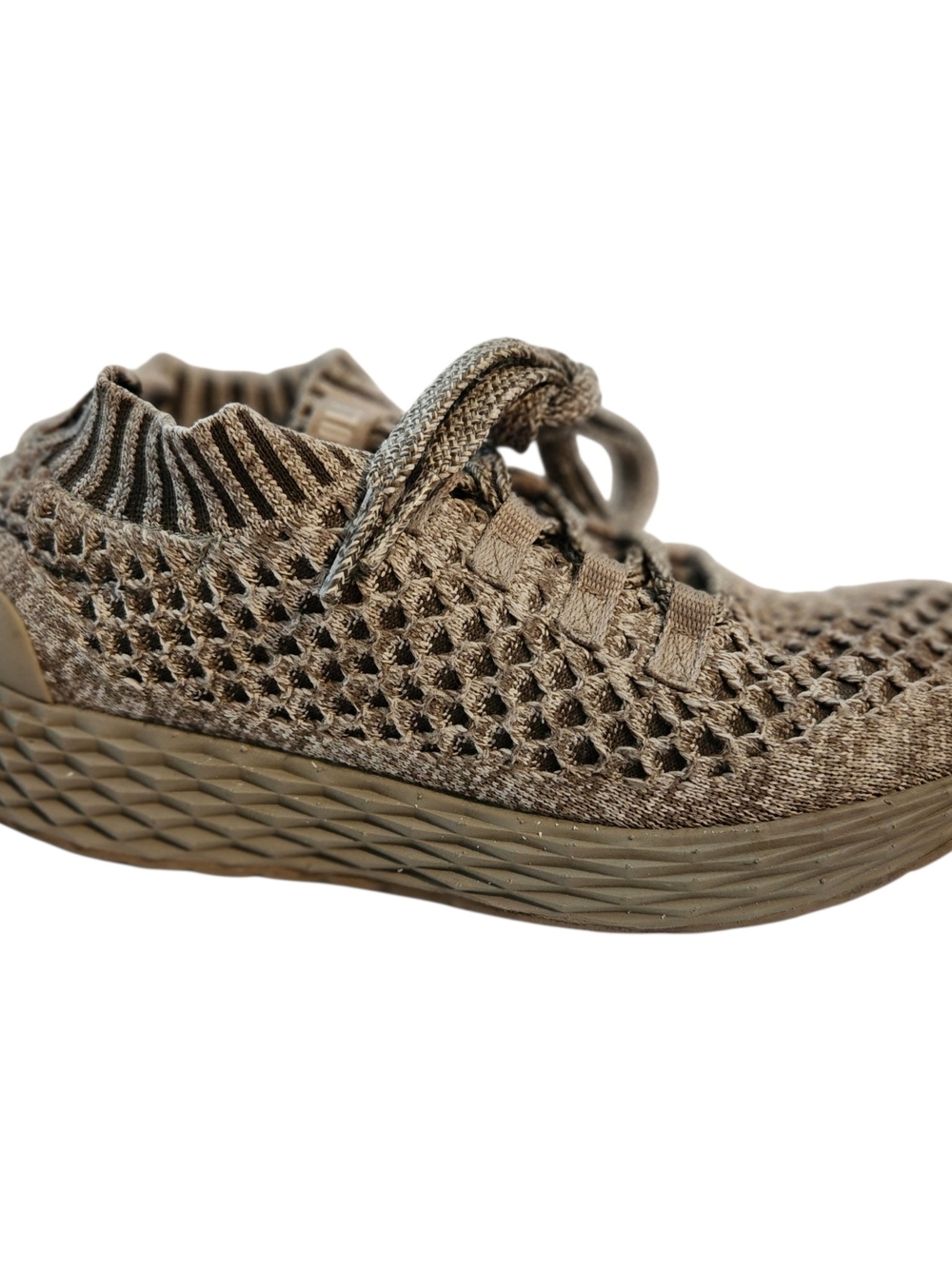 NOBULL Women's Size 7.5 Gray Tan Lightweight Knit Trainer Running Shoes Sneakers